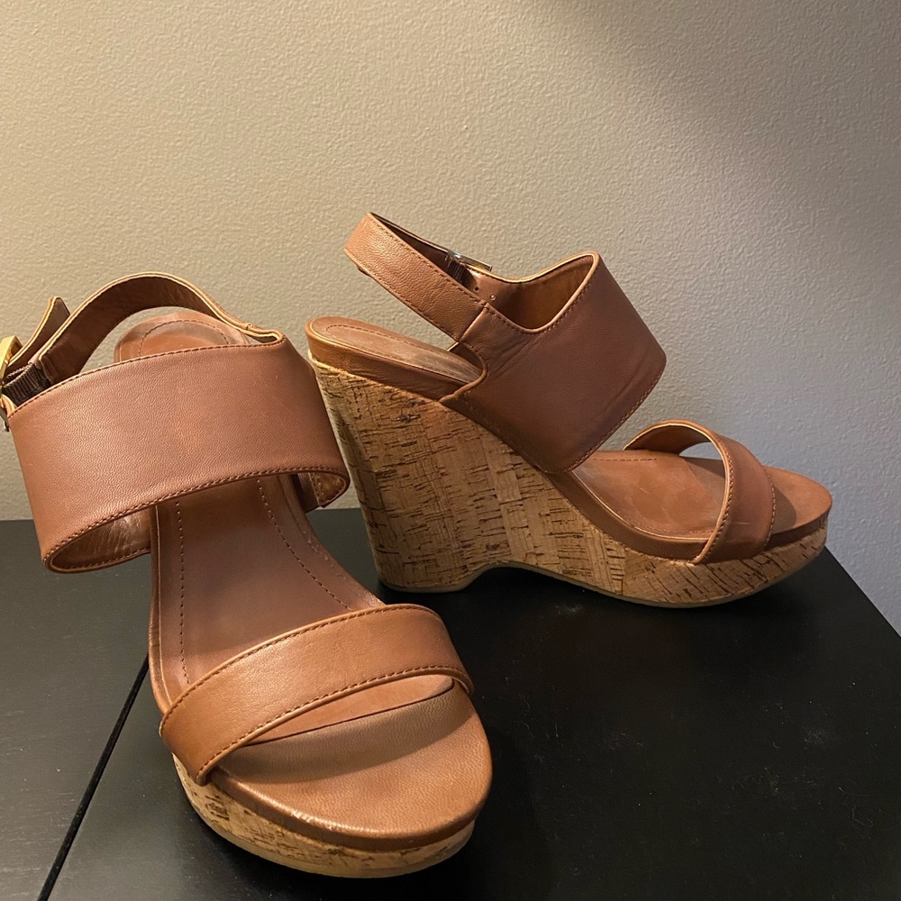 Calvin Klein Wedge Leather Sandal